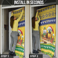 Saint Vincent And The Grenadines Christmas Door Cover Santa Vincent Parrot With Coat Of Arms - Wonder Print Shop