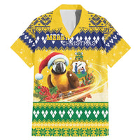 Saint Vincent And The Grenadines Christmas Family Matching Mermaid Dress and Hawaiian Shirt Santa Vincent Parrot With Coat Of Arms - Wonder Print Shop