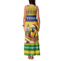 Saint Vincent And The Grenadines Christmas Family Matching Tank Maxi Dress and Hawaiian Shirt Santa Vincent Parrot With Coat Of Arms - Wonder Print Shop
