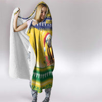 Saint Vincent And The Grenadines Christmas Hooded Blanket Santa Vincent Parrot With Coat Of Arms - Wonder Print Shop