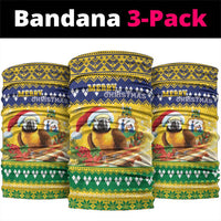 Saint Vincent And The Grenadines Christmas Neck Gaiter Santa Vincent Parrot With Coat Of Arms - Wonder Print Shop