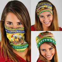 Saint Vincent And The Grenadines Christmas Neck Gaiter Santa Vincent Parrot With Coat Of Arms - Wonder Print Shop