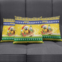 Saint Vincent And The Grenadines Christmas Pillow Cover Santa Vincent Parrot With Coat Of Arms - Wonder Print Shop