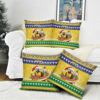 Saint Vincent And The Grenadines Christmas Pillow Cover Santa Vincent Parrot With Coat Of Arms - Wonder Print Shop