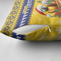 Saint Vincent And The Grenadines Christmas Pillow Cover Santa Vincent Parrot With Coat Of Arms - Wonder Print Shop