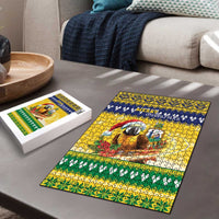 Saint Vincent And The Grenadines Christmas Puzzle Santa Vincent Parrot With Coat Of Arms - Wonder Print Shop