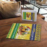 Saint Vincent And The Grenadines Christmas Puzzle Santa Vincent Parrot With Coat Of Arms - Wonder Print Shop