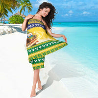 Saint Vincent And The Grenadines Christmas Sarong Santa Vincent Parrot With Coat Of Arms - Wonder Print Shop