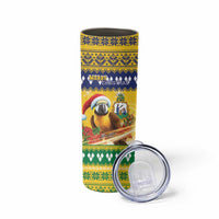 Saint Vincent And The Grenadines Christmas Skinny Tumbler Santa Vincent Parrot With Coat Of Arms - Wonder Print Shop