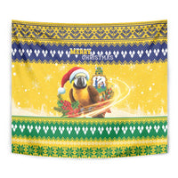 Saint Vincent And The Grenadines Christmas Tapestry Santa Vincent Parrot With Coat Of Arms - Wonder Print Shop