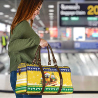 Saint Vincent And The Grenadines Christmas Travel Bag Santa Vincent Parrot With Coat Of Arms - Wonder Print Shop