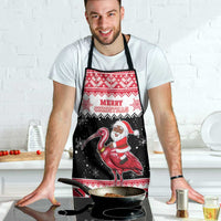 Trinidad And Tobago Christmas Apron Funny Santa Riding Scarlet Ibis - Wonder Print Shop