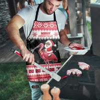Trinidad And Tobago Christmas Apron Funny Santa Riding Scarlet Ibis - Wonder Print Shop