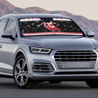 Trinidad And Tobago Christmas Auto Sun Shade Funny Santa Riding Scarlet Ibis - Wonder Print Shop