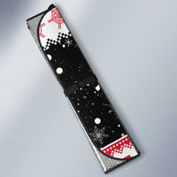 Trinidad And Tobago Christmas Auto Sun Shade Funny Santa Riding Scarlet Ibis - Wonder Print Shop