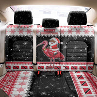 Trinidad And Tobago Christmas Back Car Seat Cover Funny Santa Riding Scarlet Ibis - Wonder Print Shop