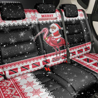 Trinidad And Tobago Christmas Back Car Seat Cover Funny Santa Riding Scarlet Ibis - Wonder Print Shop