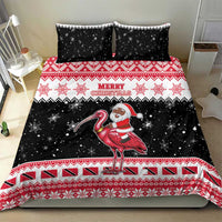 Trinidad And Tobago Christmas Bedding Set Funny Santa Riding Scarlet Ibis - Wonder Print Shop