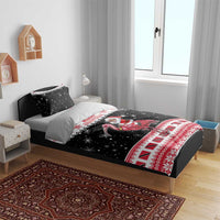 Trinidad And Tobago Christmas Bedding Set Funny Santa Riding Scarlet Ibis - Wonder Print Shop