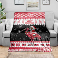 Trinidad And Tobago Christmas Blanket Funny Santa Riding Scarlet Ibis - Wonder Print Shop