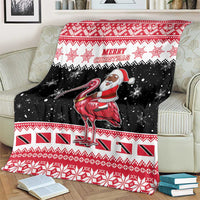 Trinidad And Tobago Christmas Blanket Funny Santa Riding Scarlet Ibis - Wonder Print Shop