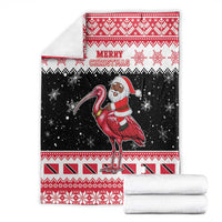 Trinidad And Tobago Christmas Blanket Funny Santa Riding Scarlet Ibis - Wonder Print Shop