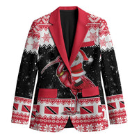 Trinidad And Tobago Christmas Blazer Funny Santa Riding Scarlet Ibis - Wonder Print Shop