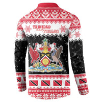 Trinidad And Tobago Christmas Button Sweatshirt Funny Santa Riding Scarlet Ibis - Wonder Print Shop