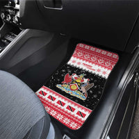 Trinidad And Tobago Christmas Car Mats Funny Santa Riding Scarlet Ibis - Wonder Print Shop