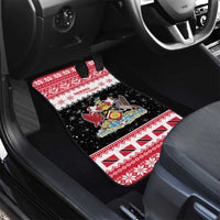 Trinidad And Tobago Christmas Car Mats Funny Santa Riding Scarlet Ibis - Wonder Print Shop
