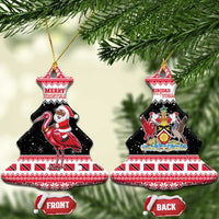 Trinidad And Tobago Christmas Ceramic Ornament Funny Santa Riding Scarlet Ibis - Wonder Print Shop