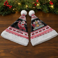 Trinidad And Tobago Christmas Santa Hat Funny Santa Riding Scarlet Ibis - Wonder Print Shop