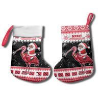 Trinidad And Tobago Christmas Stocking Funny Santa Riding Scarlet Ibis - Wonder Print Shop