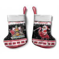 Trinidad And Tobago Christmas Stocking Funny Santa Riding Scarlet Ibis - Wonder Print Shop