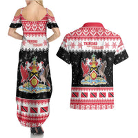 Trinidad And Tobago Christmas Couples Matching Summer Maxi Dress and Hawaiian Shirt Funny Santa Riding Scarlet Ibis - Wonder Print Shop