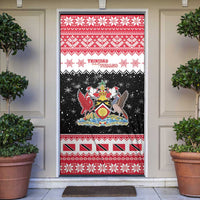 Trinidad And Tobago Christmas Door Cover Funny Santa Riding Scarlet Ibis - Wonder Print Shop
