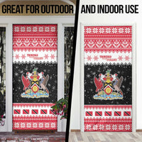Trinidad And Tobago Christmas Door Cover Funny Santa Riding Scarlet Ibis - Wonder Print Shop