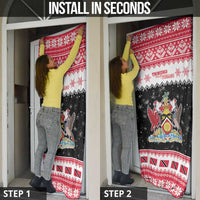 Trinidad And Tobago Christmas Door Cover Funny Santa Riding Scarlet Ibis - Wonder Print Shop