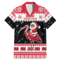 Trinidad And Tobago Christmas Family Matching Mermaid Dress and Hawaiian Shirt Funny Santa Riding Scarlet Ibis - Wonder Print Shop