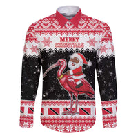 Trinidad And Tobago Christmas Family Matching Off The Shoulder Long Sleeve Dress and Hawaiian Shirt Funny Santa Riding Scarlet Ibis - Wonder Print Shop