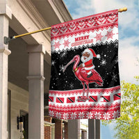 Trinidad And Tobago Christmas Garden Flag Funny Santa Riding Scarlet Ibis - Wonder Print Shop