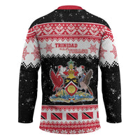 Trinidad And Tobago Christmas Hockey Jersey Funny Santa Riding Scarlet Ibis - Wonder Print Shop