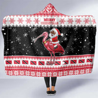 Trinidad And Tobago Christmas Hooded Blanket Funny Santa Riding Scarlet Ibis - Wonder Print Shop