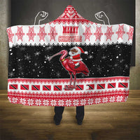 Trinidad And Tobago Christmas Hooded Blanket Funny Santa Riding Scarlet Ibis - Wonder Print Shop