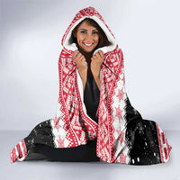Trinidad And Tobago Christmas Hooded Blanket Funny Santa Riding Scarlet Ibis - Wonder Print Shop