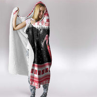 Trinidad And Tobago Christmas Hooded Blanket Funny Santa Riding Scarlet Ibis - Wonder Print Shop