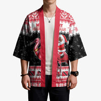 Trinidad And Tobago Christmas Kimono Funny Santa Riding Scarlet Ibis - Wonder Print Shop