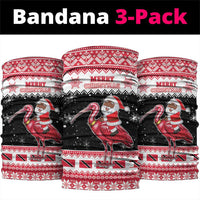 Trinidad And Tobago Christmas Neck Gaiter Funny Santa Riding Scarlet Ibis - Wonder Print Shop