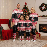 Trinidad And Tobago Christmas Pajama Set Funny Santa Riding Scarlet Ibis - Wonder Print Shop