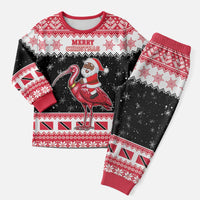 Trinidad And Tobago Christmas Pajama Set Funny Santa Riding Scarlet Ibis - Wonder Print Shop